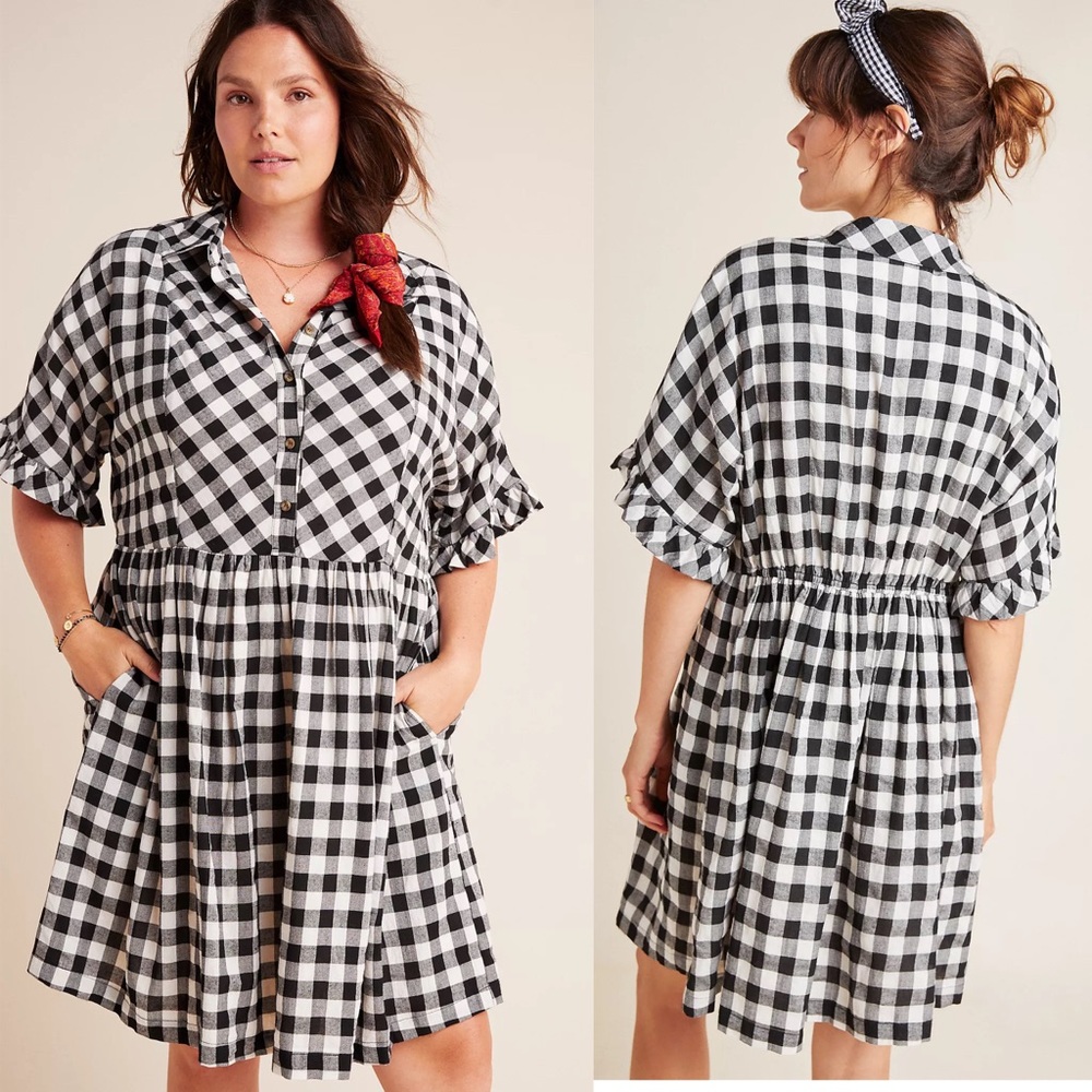 Anthropologie Dinah Gingham Shirtdress